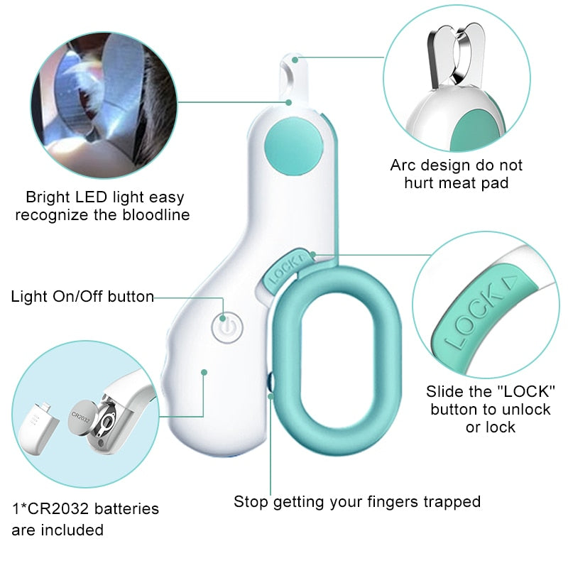 LED Light Professional Pet Nail Clipper For Small Dogs And Cats
