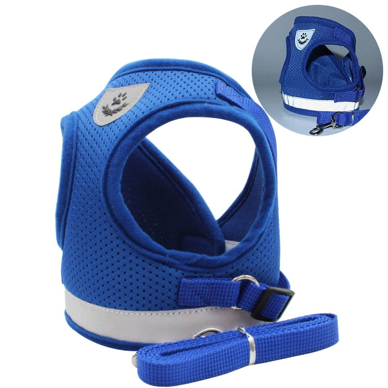 Adjustable Reflective Cat Harness And Leash Set