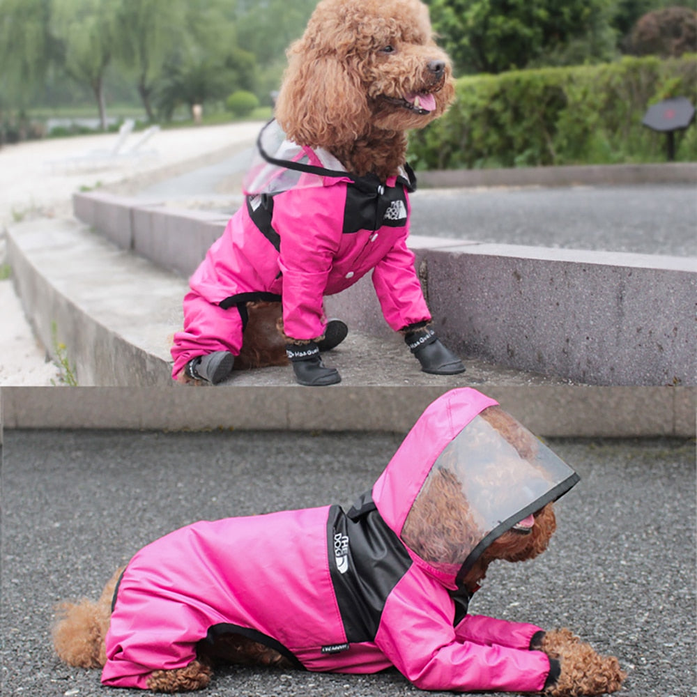 Transparent Hooded Jumpsuit For Dogs & Cats