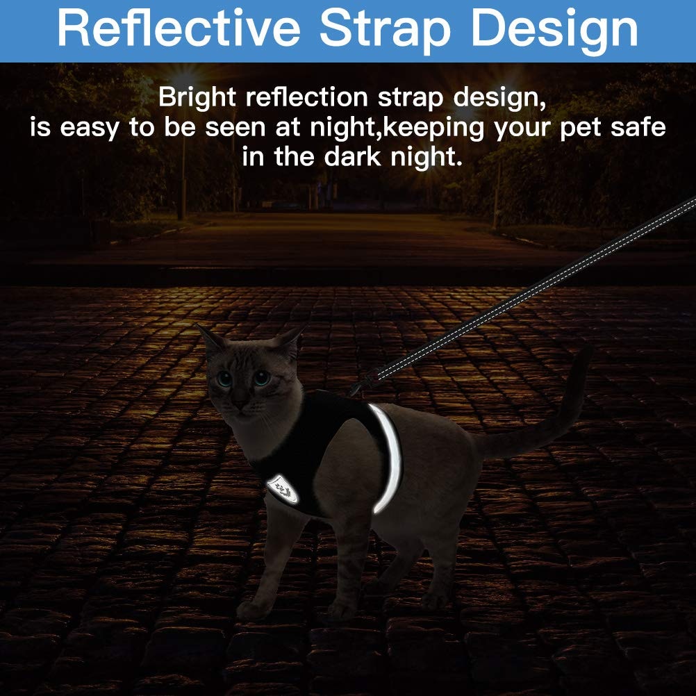 Adjustable Reflective Cat Harness And Leash Set