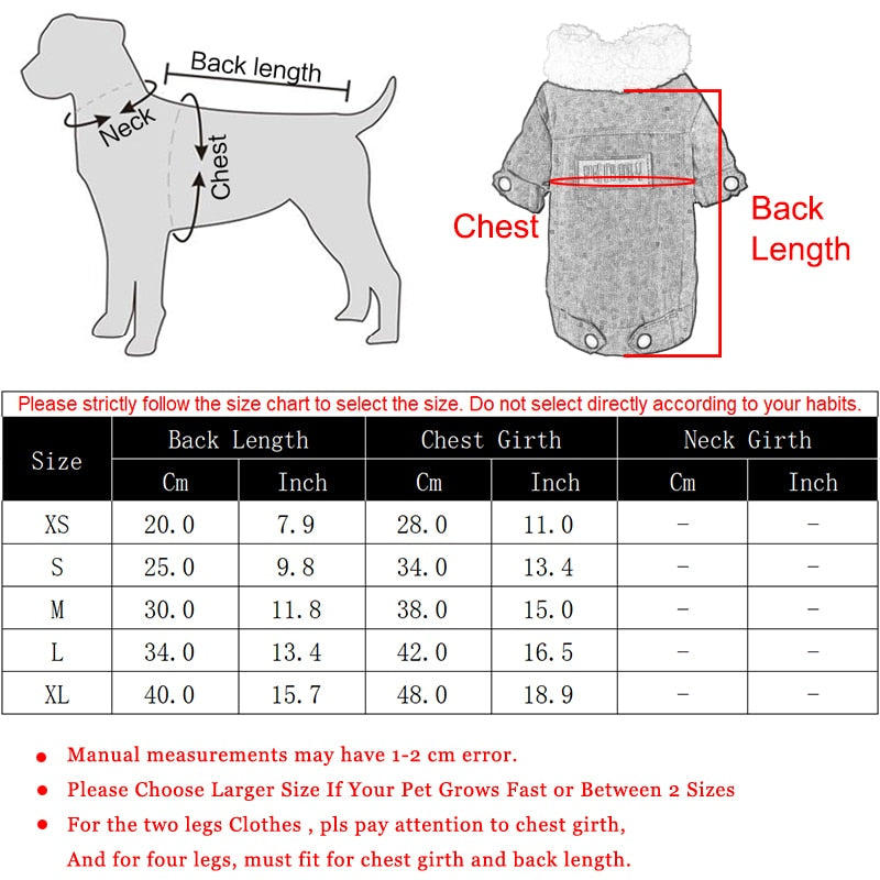 Thicken Warm Dog Coat Jacket For Small-medium Dogs