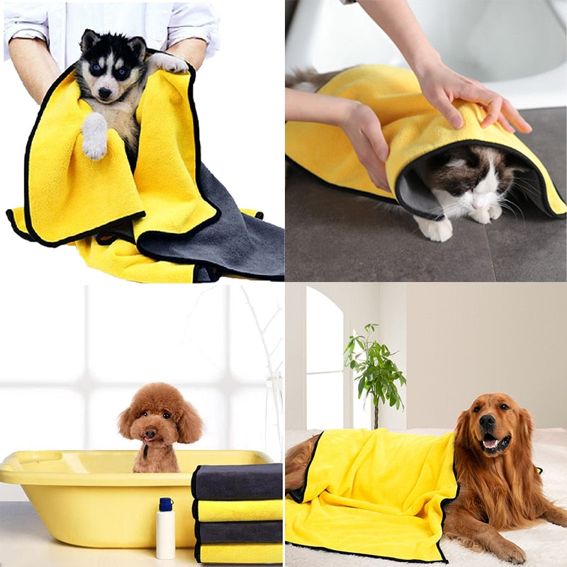 Soft Fiber Bath Towel For Dogs And Cats