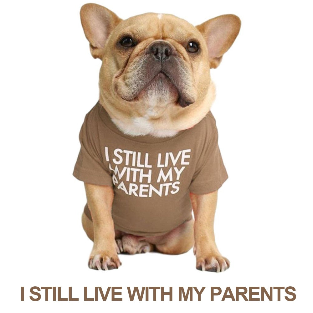 Soft Letters Printed French Bulldog Clothes