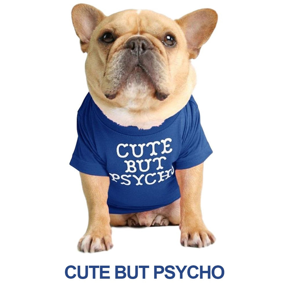 Soft Letters Printed French Bulldog Clothes