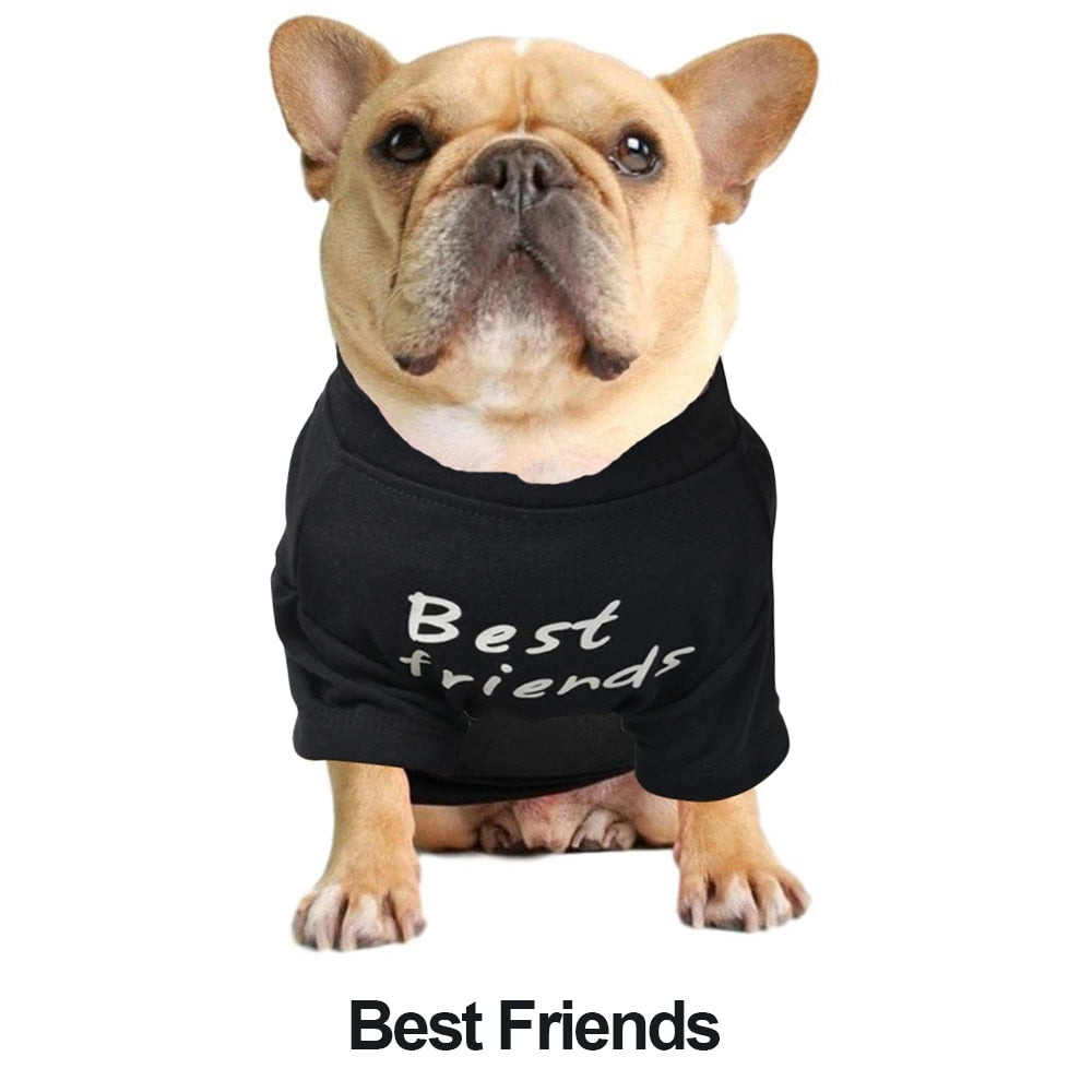 Soft Letters Printed French Bulldog Clothes