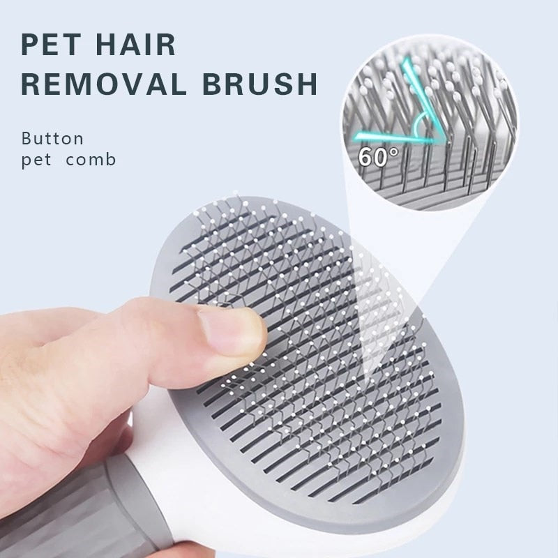 Self-Cleaning Pet Hair Remover Brush For Dogs And Cats