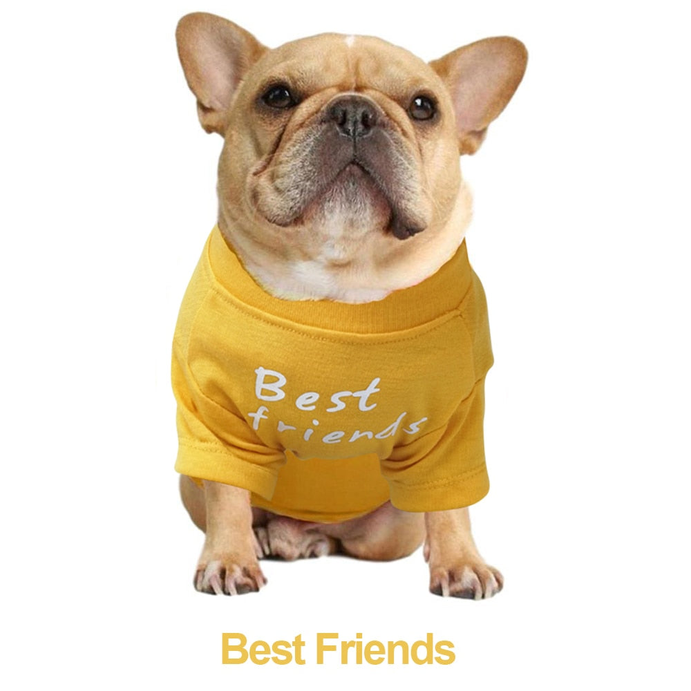 Soft Letters Printed French Bulldog Clothes