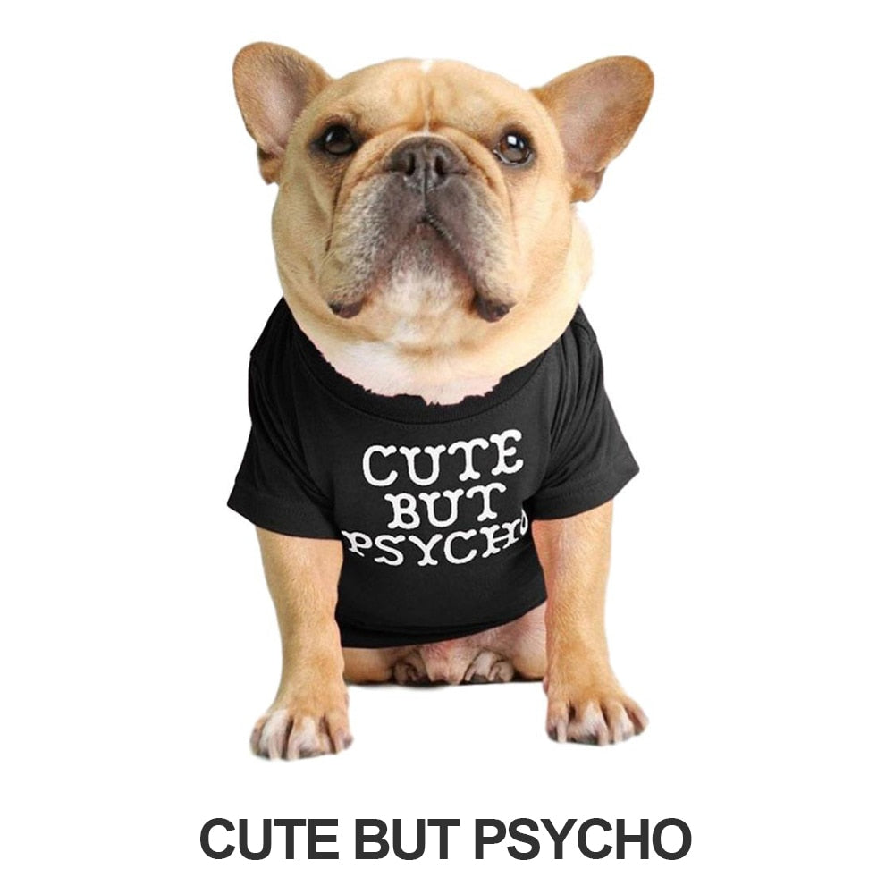 Soft Letters Printed French Bulldog Clothes