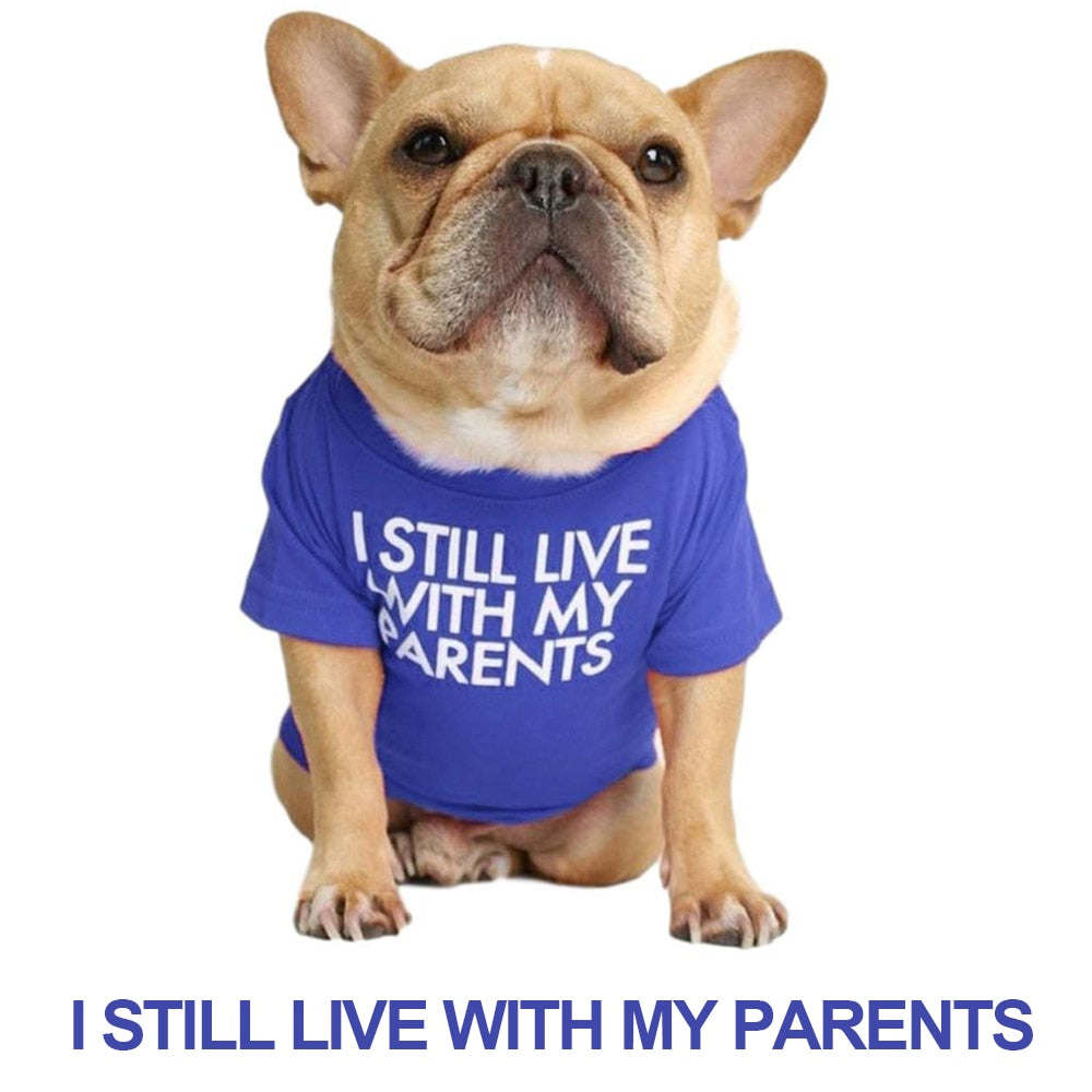 Soft Letters Printed French Bulldog Clothes