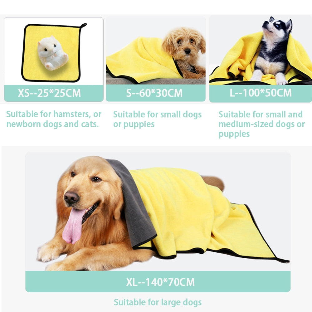 Soft Fiber Bath Towel For Dogs And Cats