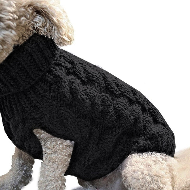 High Collar Solid Color Sweater for Dogs