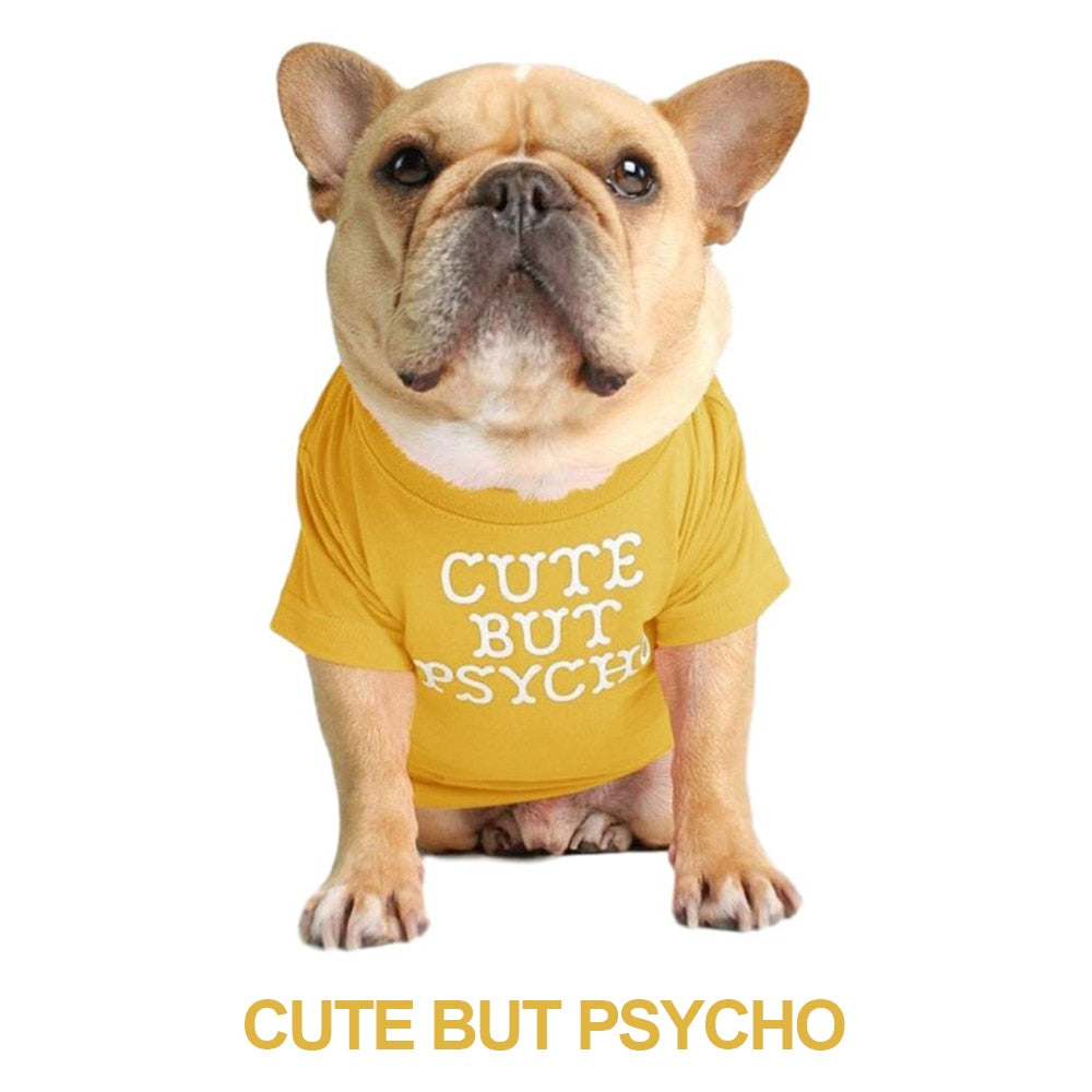 Soft Letters Printed French Bulldog Clothes