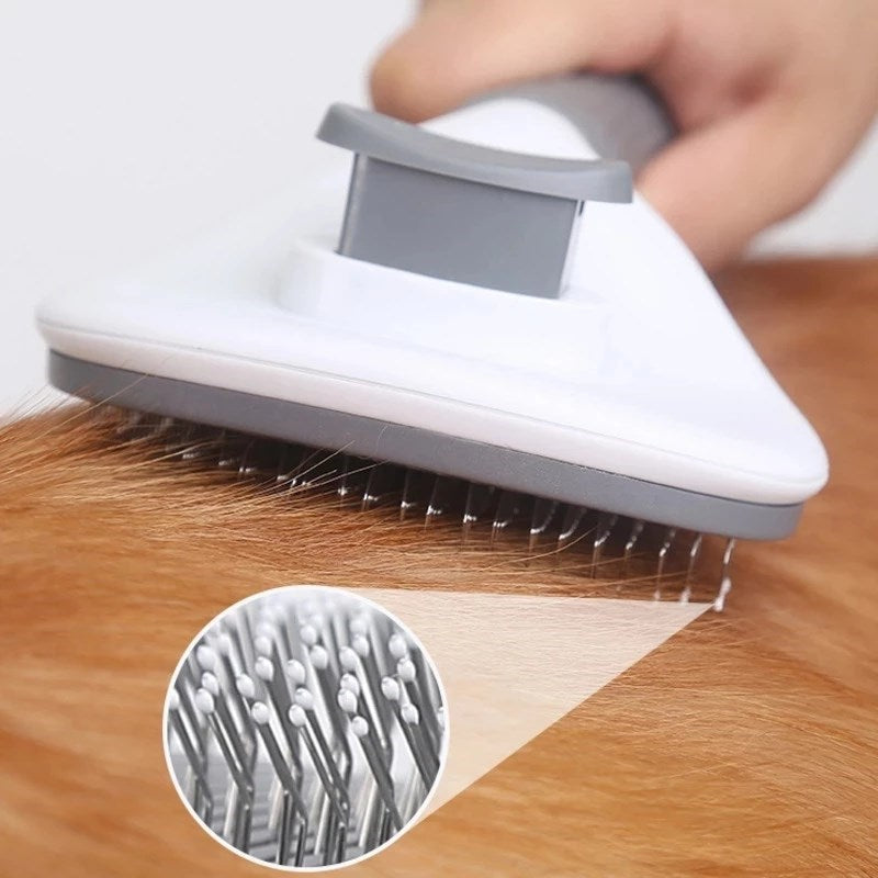 Self-Cleaning Pet Hair Remover Brush For Dogs And Cats