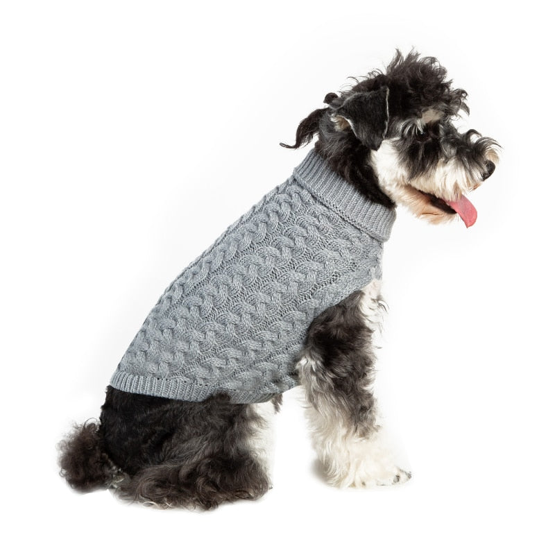 High Collar Solid Color Sweater for Dogs