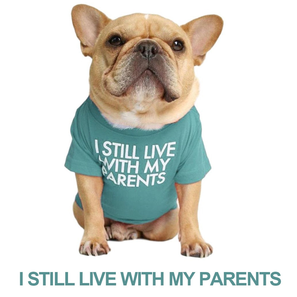 Soft Letters Printed French Bulldog Clothes