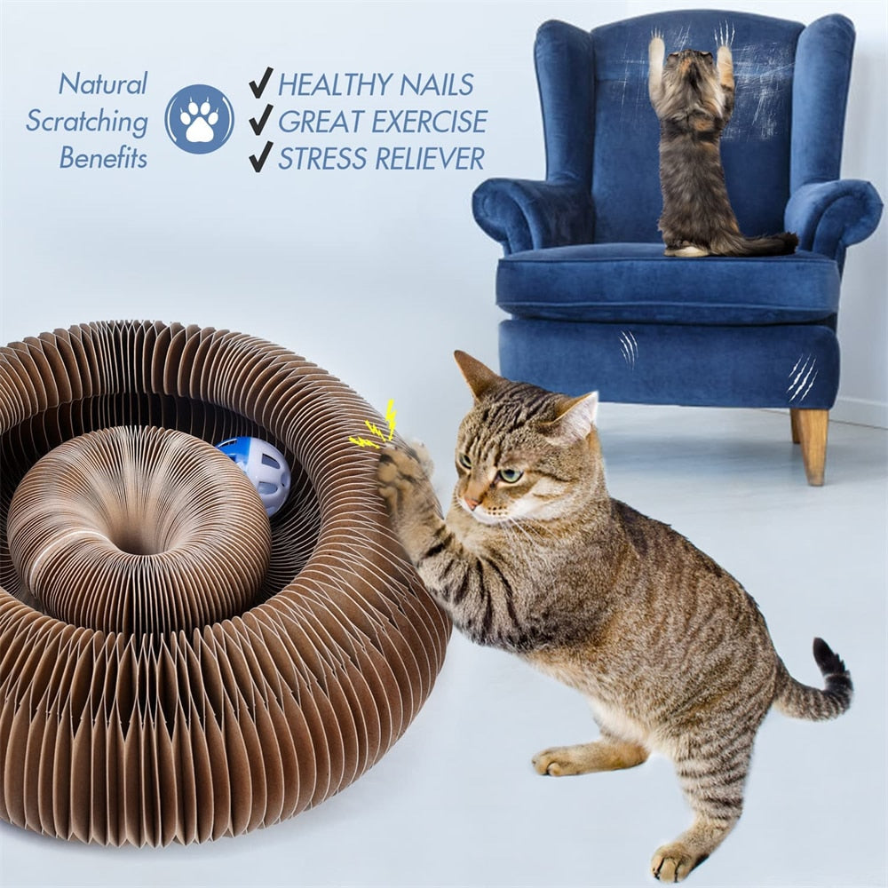 Bell-Enhanced Scratch Board For Claw Climbing & Cat Grind