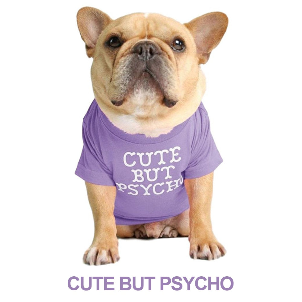 Soft Letters Printed French Bulldog Clothes
