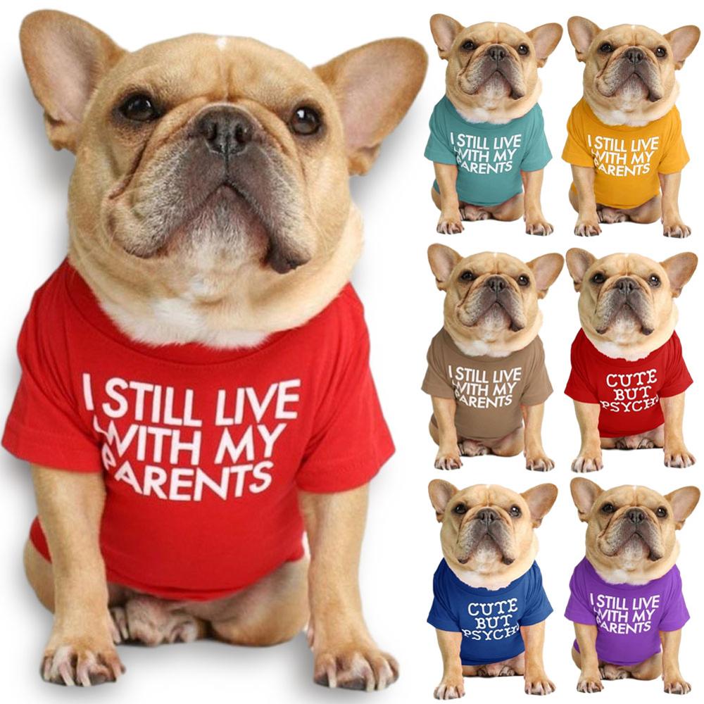Soft Letters Printed French Bulldog Clothes