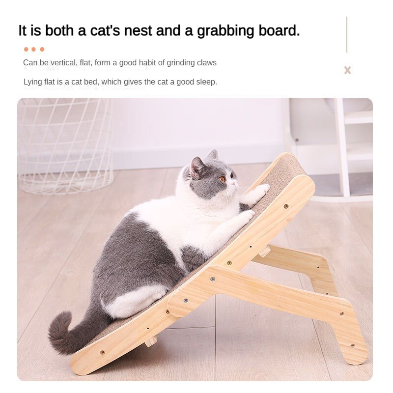 3-in-1 Wooden Cat Scratcher