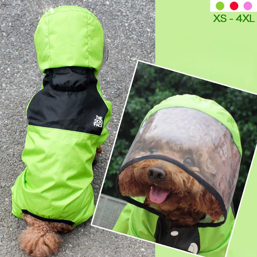 Transparent Hooded Jumpsuit For Dogs & Cats